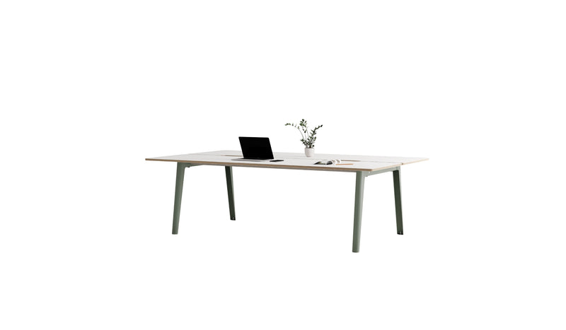 Bureau partagé New Modern, 240x140 cm, acier gris eucalyptus