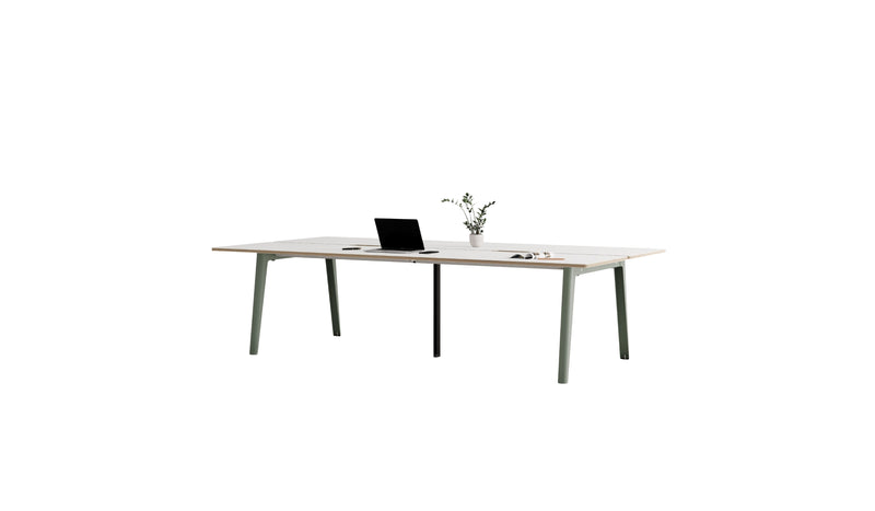 Bureau partagé New Modern, 280x140 cm, acier gris eucalyptus