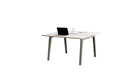 Bureau partagé New Modern, 130x140cm, stratifié blanc et acier gris eucalyptus