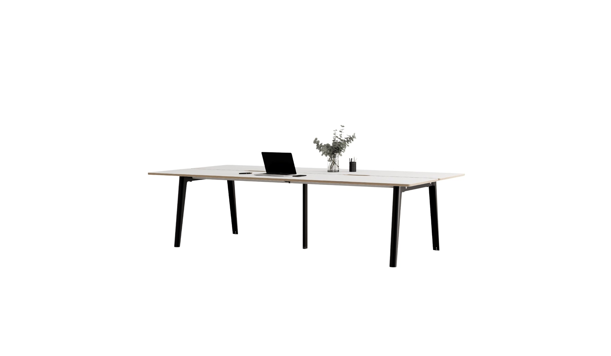 Bureau partagé New Modern, 280x140 cm, acier noir graphite
