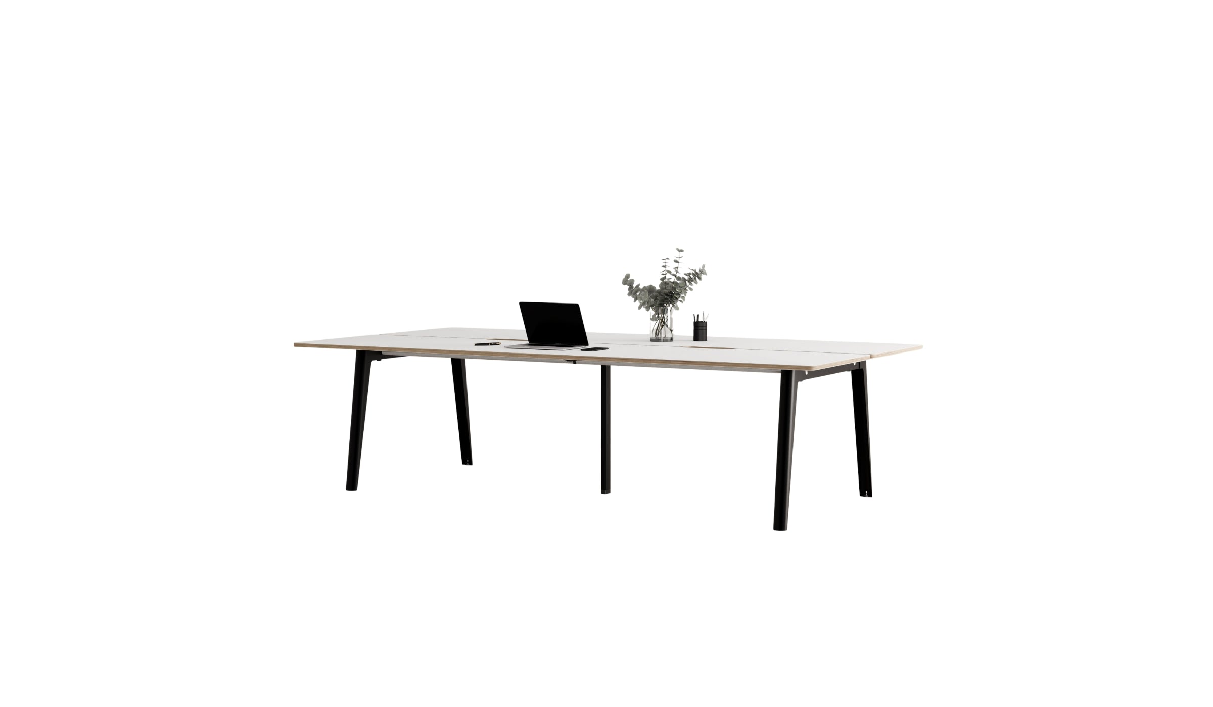 Bureau partagé New Modern, 280x140 cm, acier noir graphite