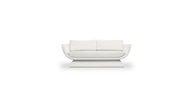 High-end Oscar sofa, in exceptional meringue fabric