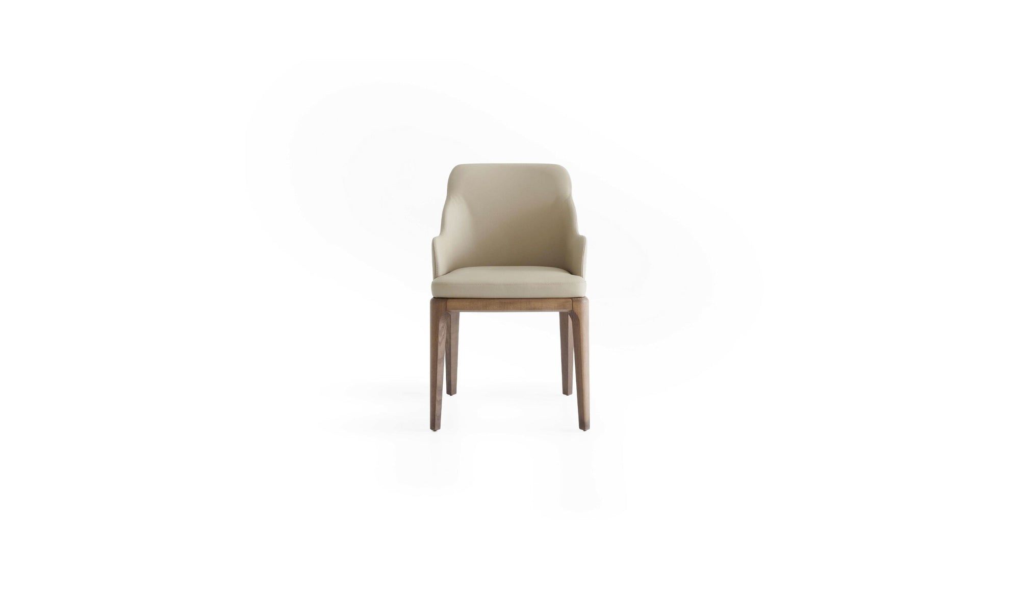 Big Antigona dining chair, in solid ash wood &amp; taupe beige leather