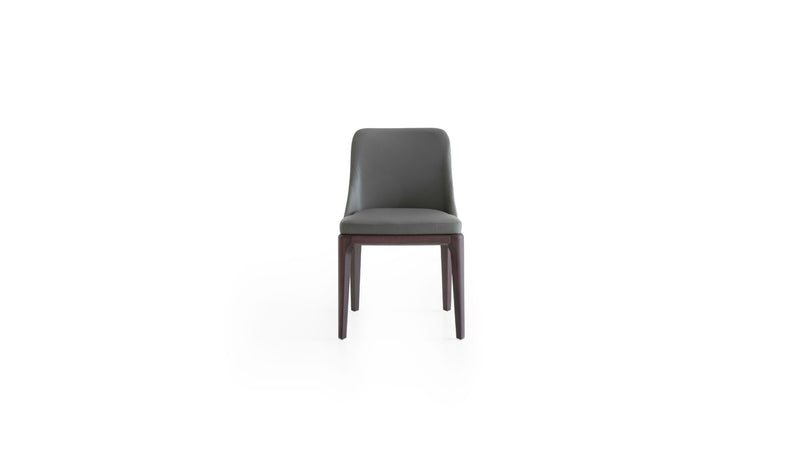 Antigona dining chair, solid ash wood &amp; anthracite leather