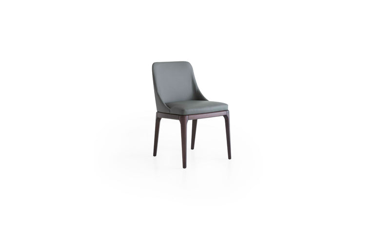 Antigona dining chair, solid ash wood &amp; anthracite leather