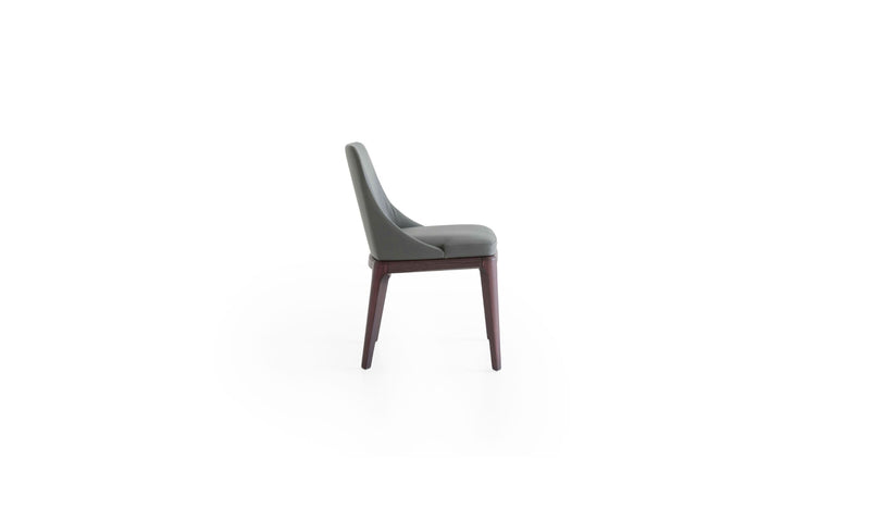 Antigona dining chair, solid ash wood &amp; anthracite leather