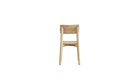 Chaise Ericeira de Wewood en bois massif de chêne clair, vue arrière centrée, dossier cintré et traverse visible, fond blanc.