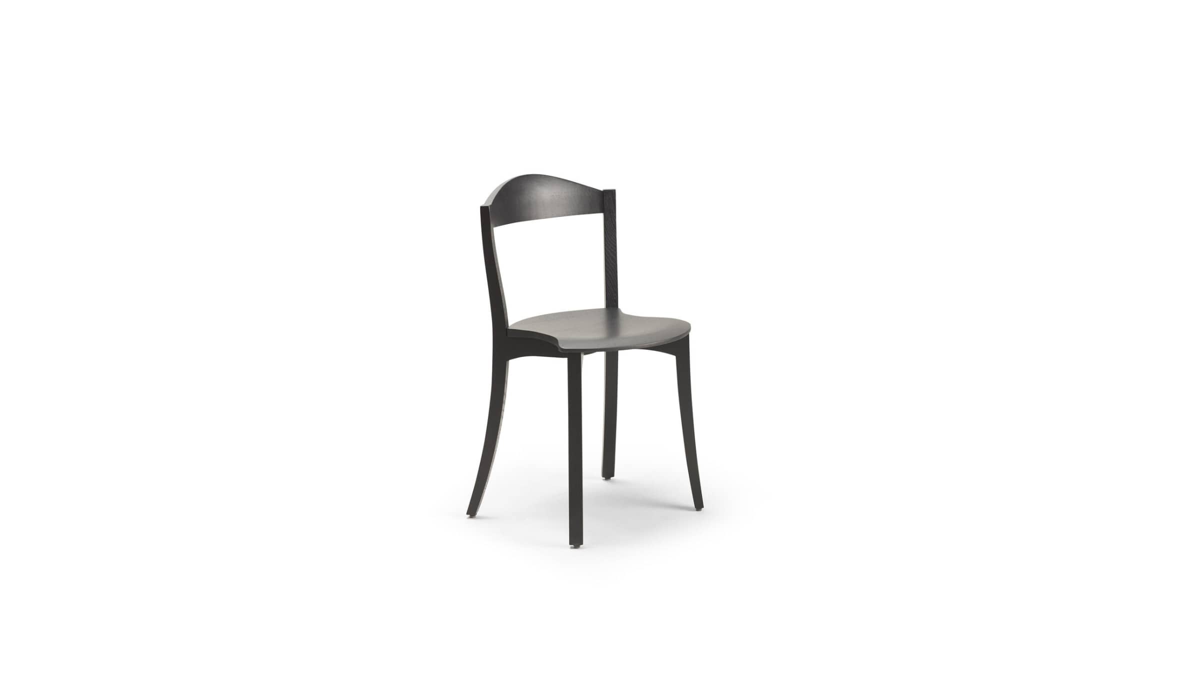 Chaise Bibolina, chêne teinté noir