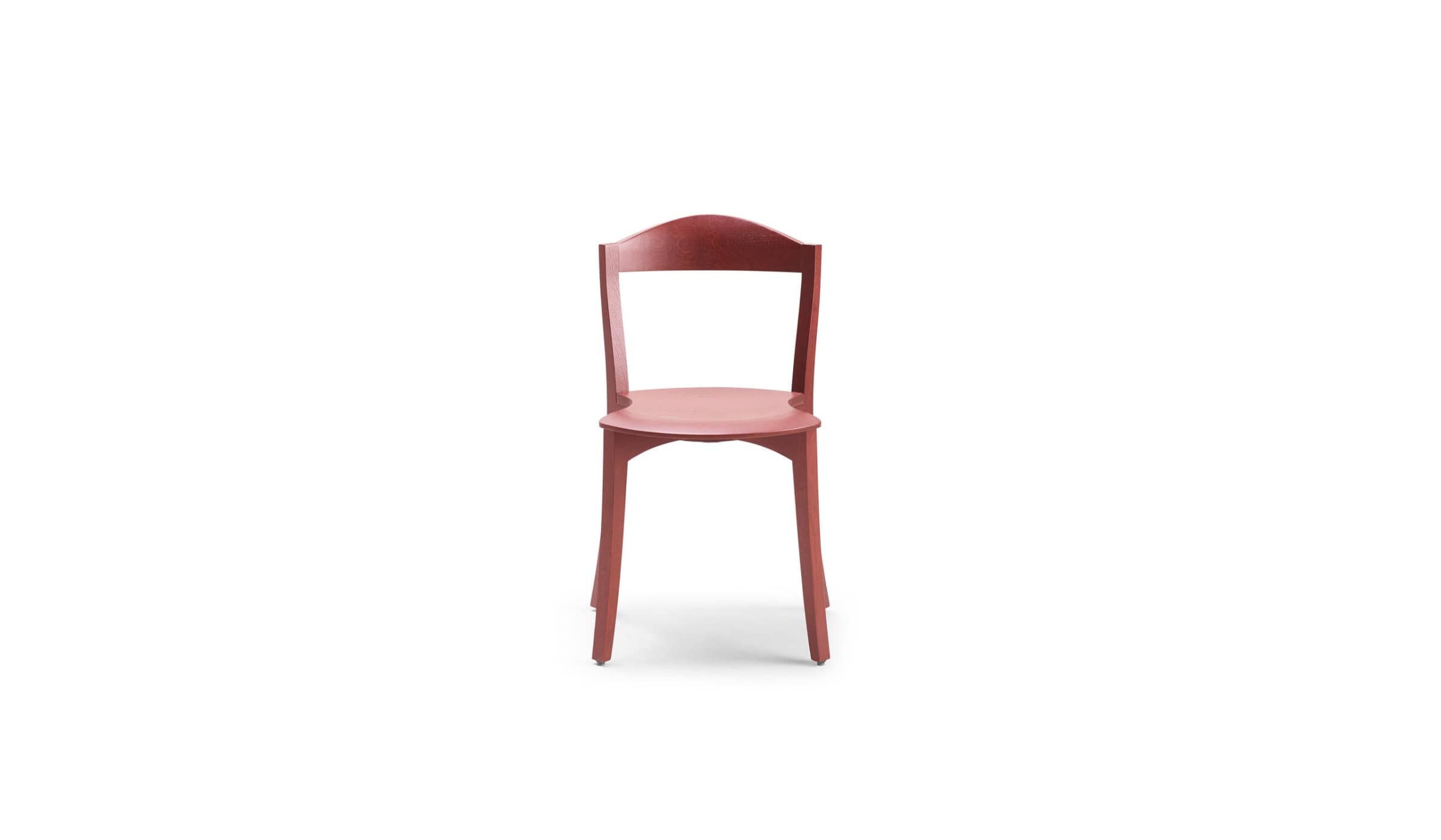 Chaise Bibolina, chêne teinté rouge