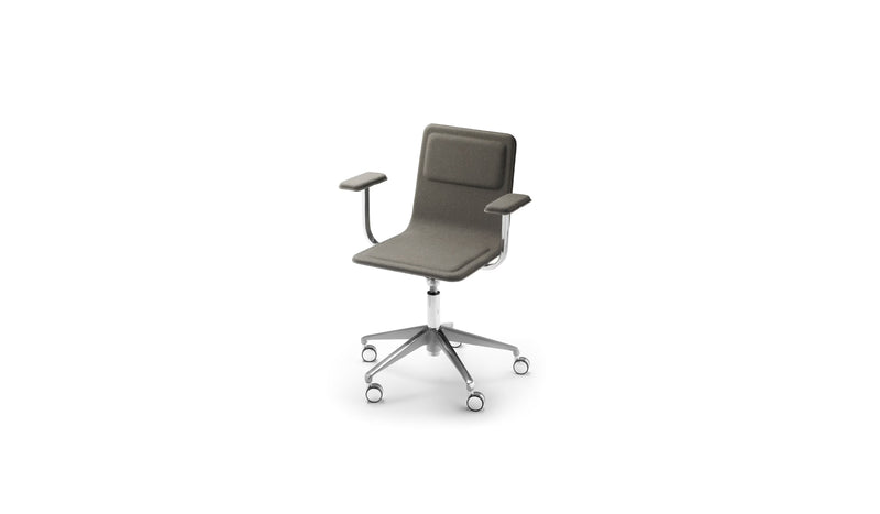 Chaise de bureau Laia, avec accoudoirs et roulettes