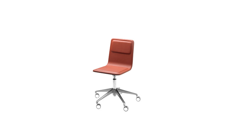 Chaise de bureau Laia, sans accoudoirs, avec roulettes