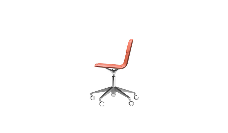 Chaise de bureau Laia, sans accoudoirs, avec roulettes
