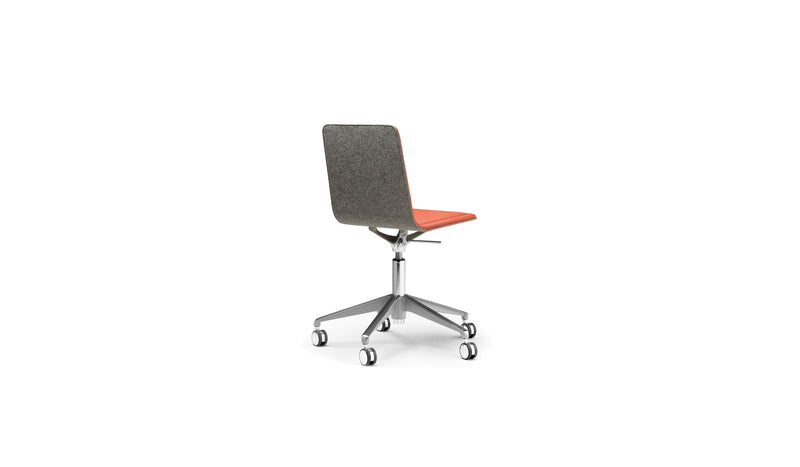 Chaise de bureau Laia, sans accoudoirs, avec roulettes