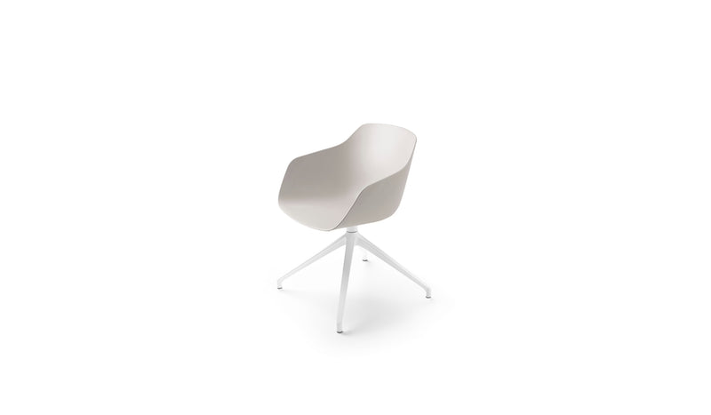 Chaise de réunion Kuskoa Bi, bioplastique blanc