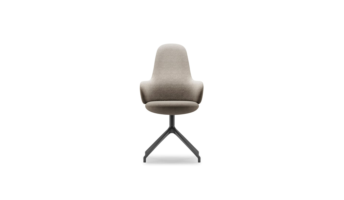 Chaise de réunion Lan, dossier haut, piètement fixe