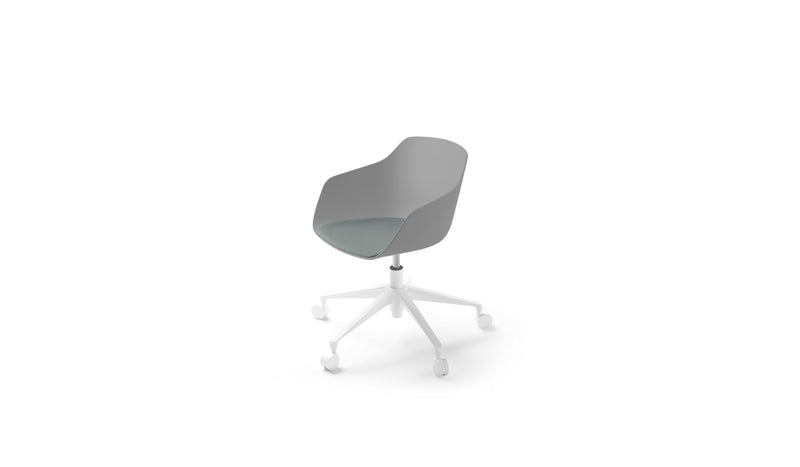 Chaise de bureau Kuskoa Bi, bioplastique avec galette bleue, avec roulettes (Copie)