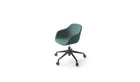 Chaise de bureau Kuskoa Bi, bioplastique tapissé bleu, avec roulettes