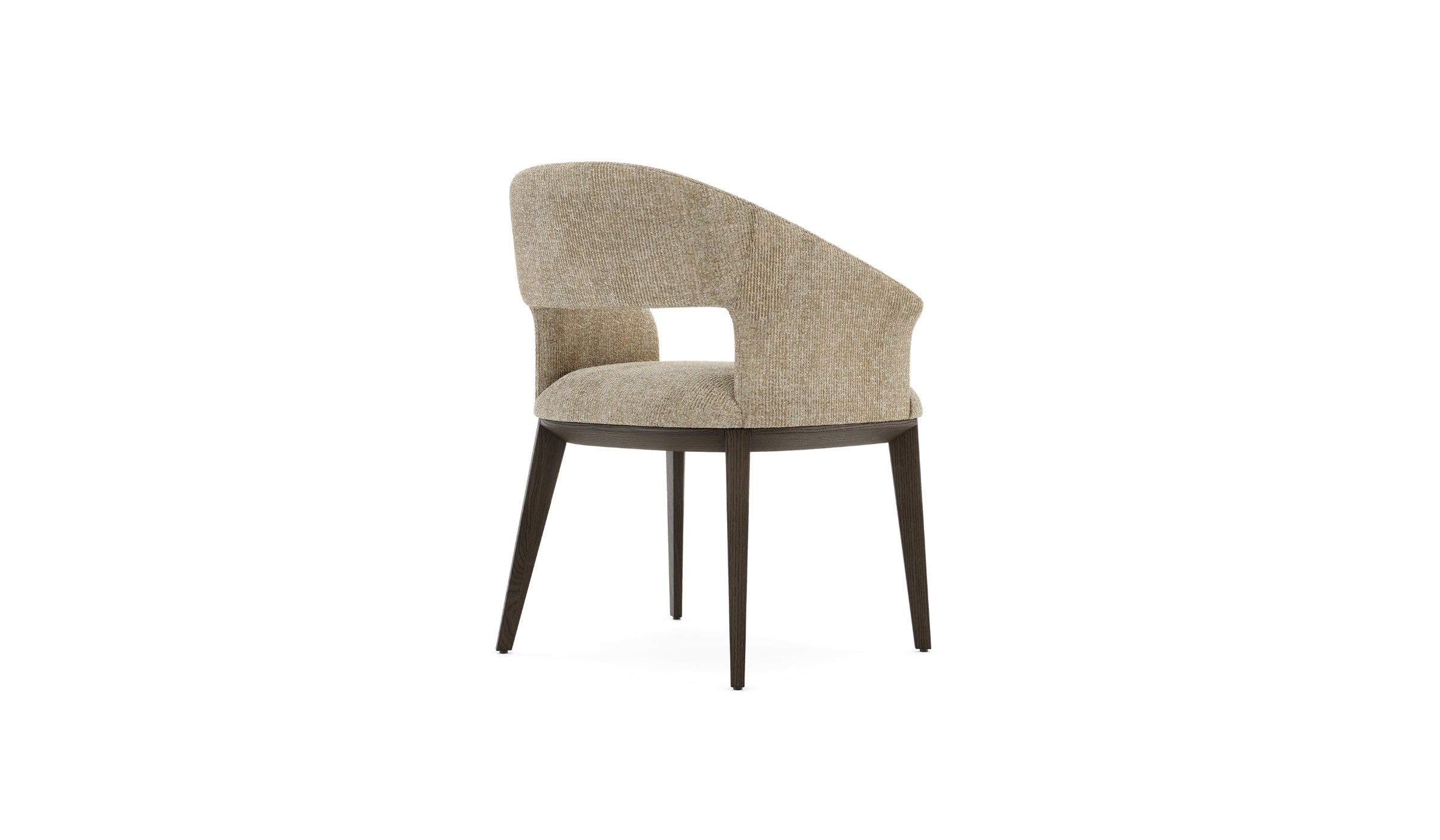 Chaise-Jermain - Chaise design, tissu Bergen Toffee, cadre en frêne--NOVINEA-DOMKAPA