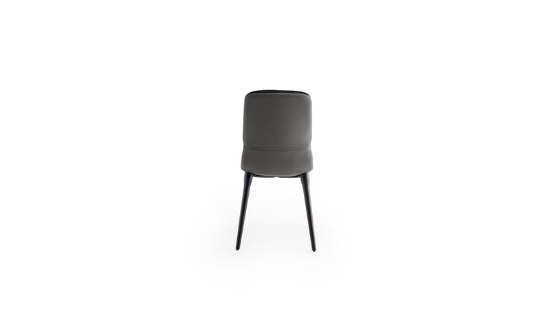 Coco Italian design chair, in dark oak stained ash wood &amp; anthracite leather