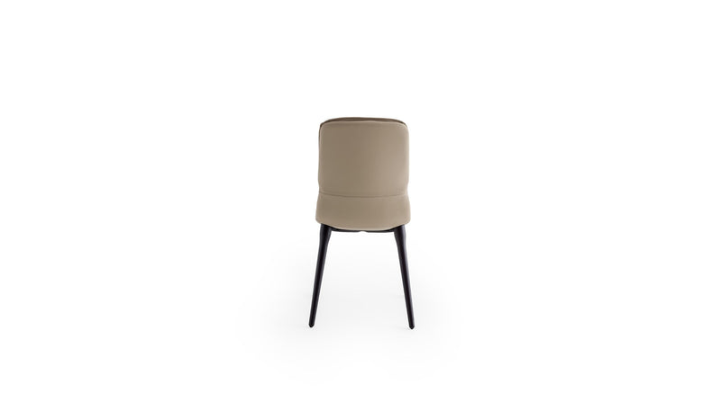 Coco Italian design chair, in dark oak stained ash wood &amp; taupe leather