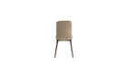 Coco Italian design chair, in walnut-stained ash wood &amp; taupe leather