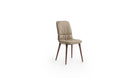 Coco Italian design chair, in walnut-stained ash wood &amp; taupe leather