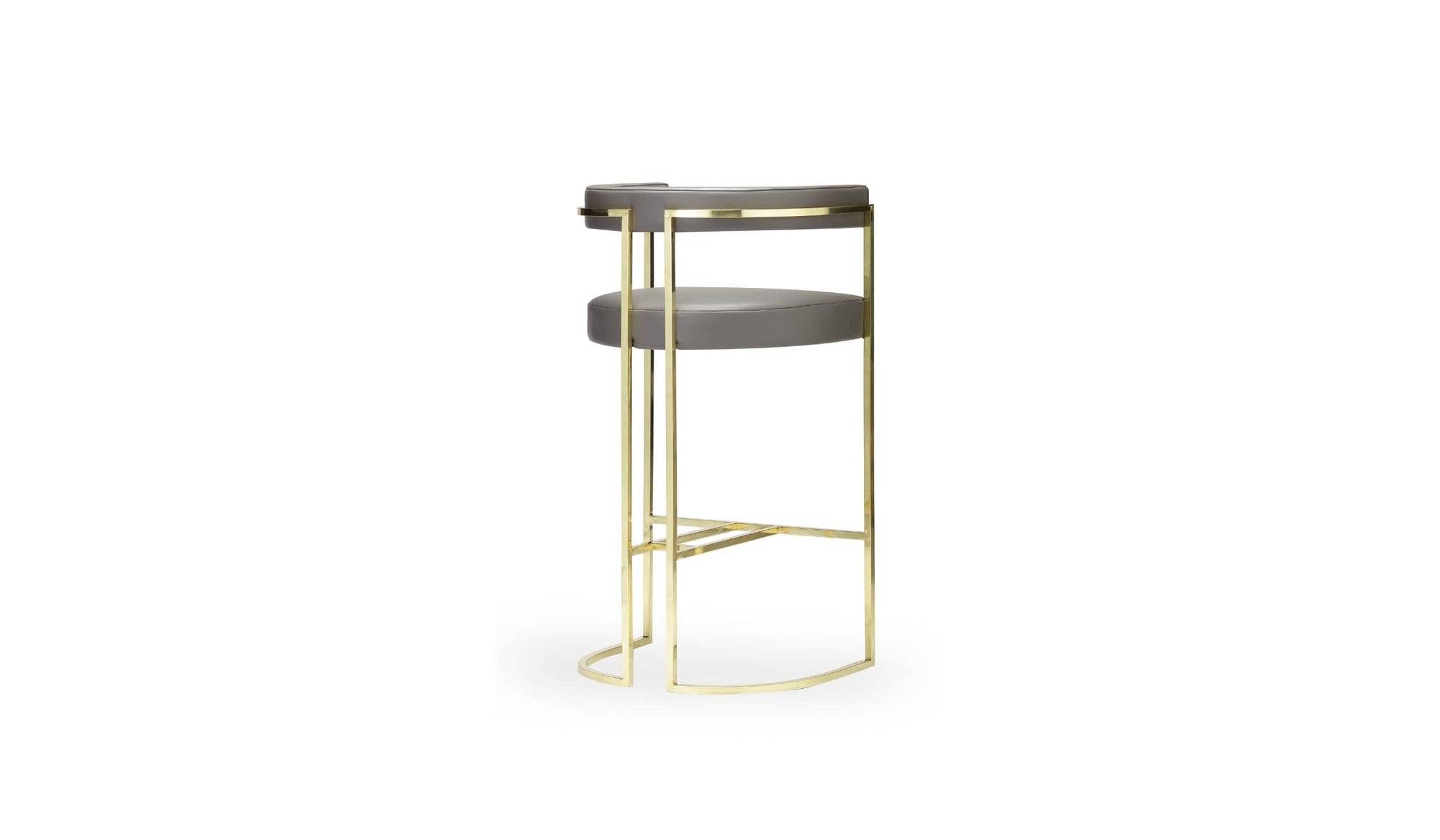 Julius modern bar chair, in brass and leather