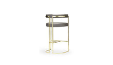 Julius modern bar chair, in brass and leather