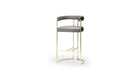 Julius modern bar chair, in brass and leather