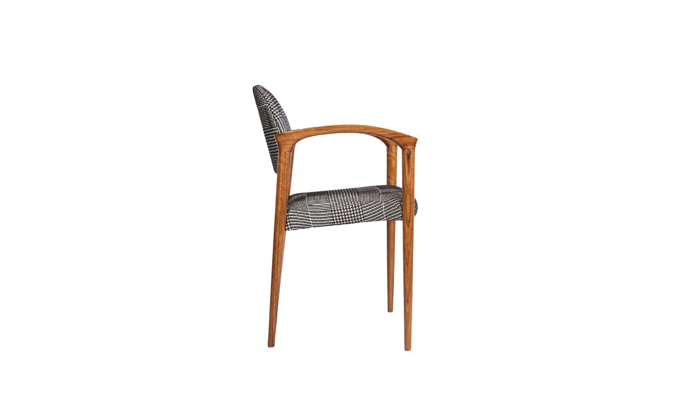 Tanoco - Chaise de repas en bois de Mutenye et tissu d'exception