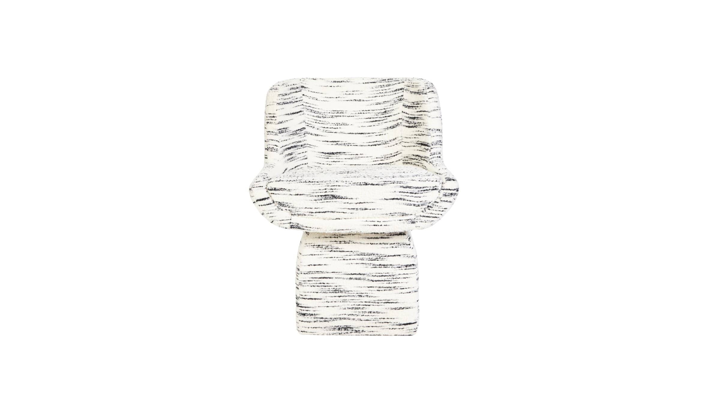 Oscar Small dining chair, exceptional woven fabric in white and black