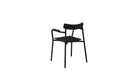 Etude chair with armrests, stained ash and black steel