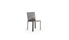 Chaise design minimaliste Jumpsuite, en cuir gris anthracite