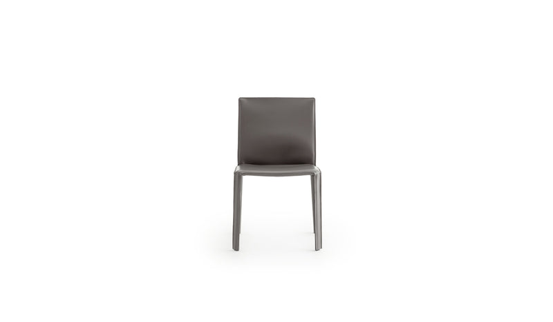 Minimalist design chair Jumpsuite, in anthracite gray leather