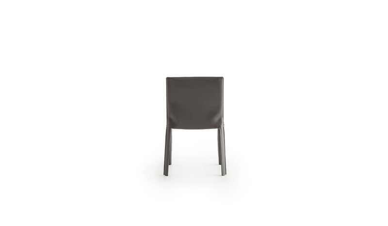 Minimalist design chair Jumpsuite, in anthracite gray leather