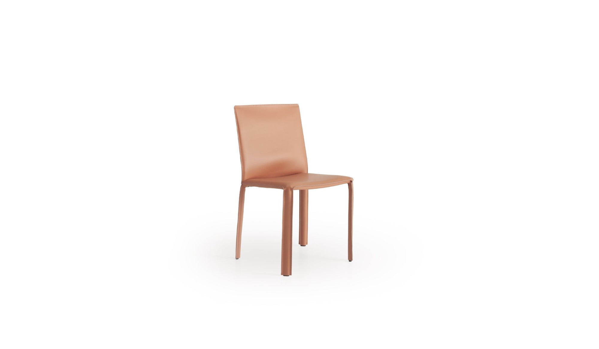 Minimalist design Jumpsuite chair, in cognac natural leather