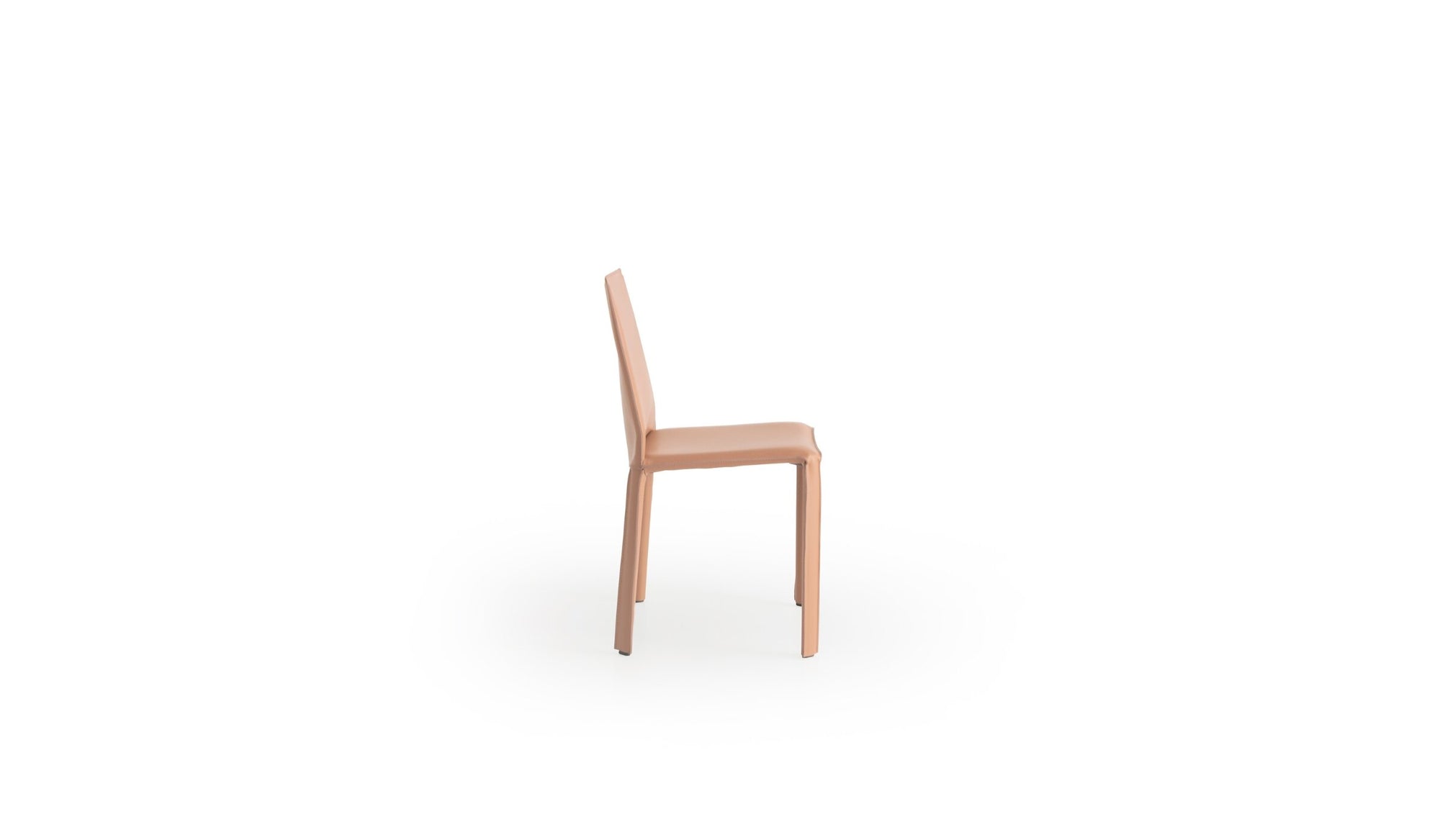 Minimalist design Jumpsuite chair, in cognac natural leather