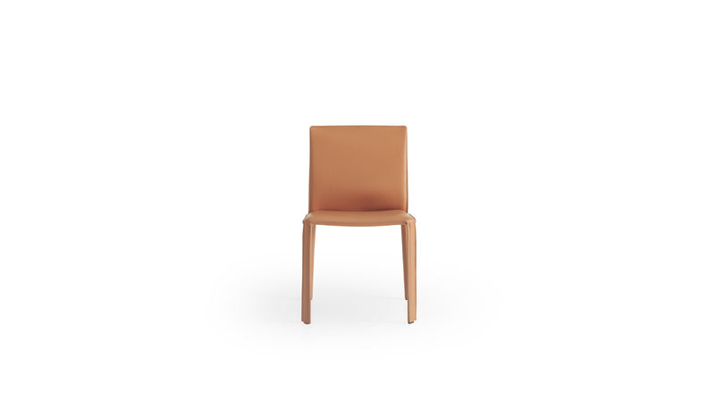 Minimalist design Jumpsuite chair, in cognac natural leather