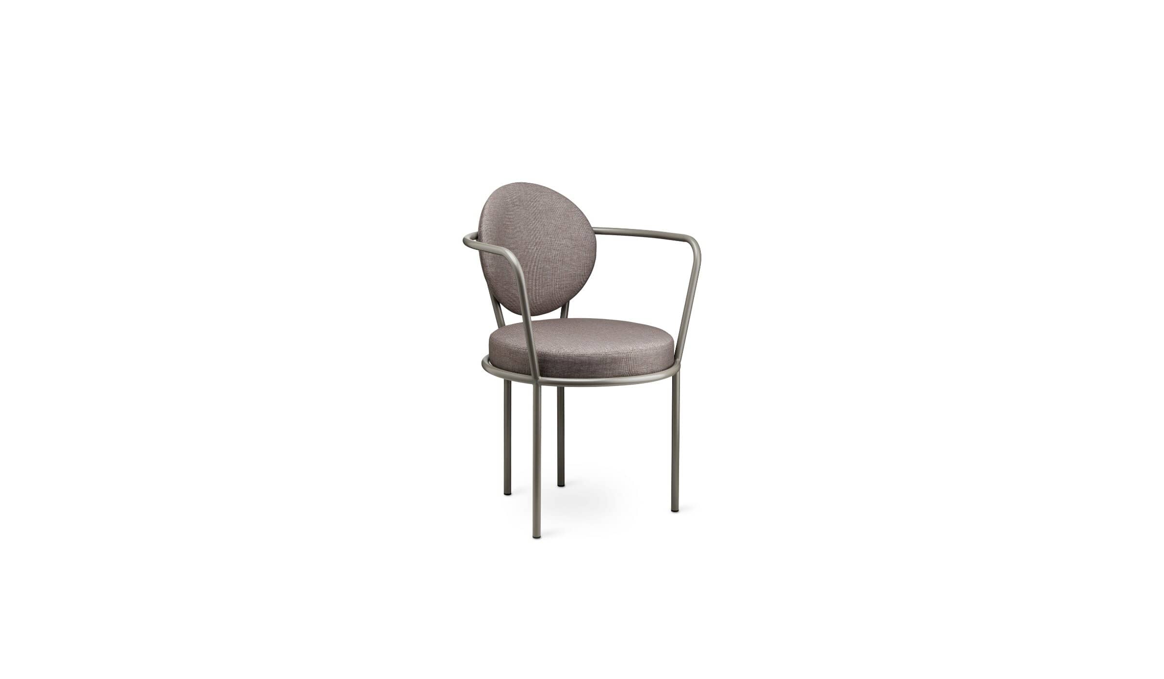 Casablanca industrial chair in gray metal, gray fabric