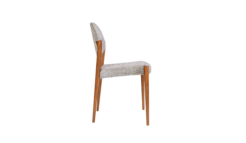 Chaise de repas luxueuse Tanoco, en bois de Mutenye et tissu