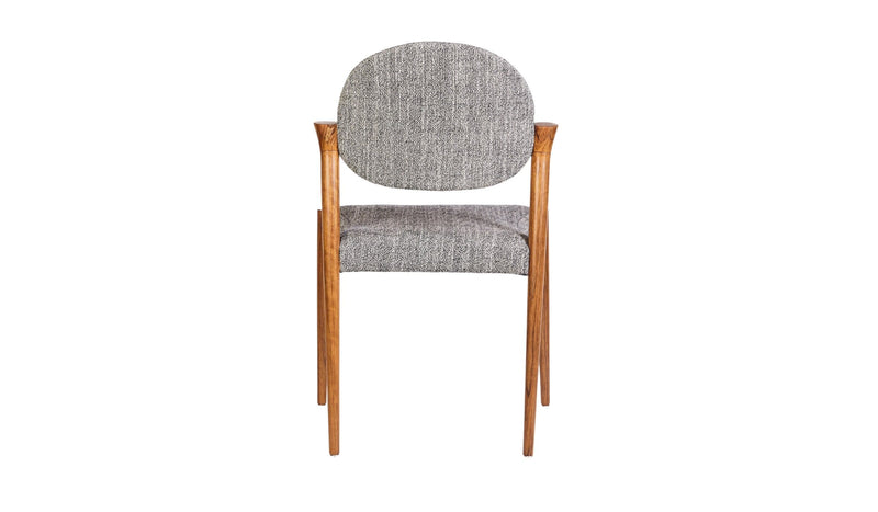 Chaise de repas luxueuse Tanoco, en bois de Mutenye et tissu