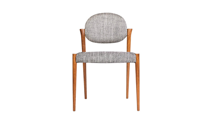 Chaise de repas luxueuse Tanoco, en bois de Mutenye et tissu