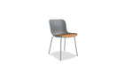 Chaise Baltic 2 Remix, gris clair, coussin mandarine