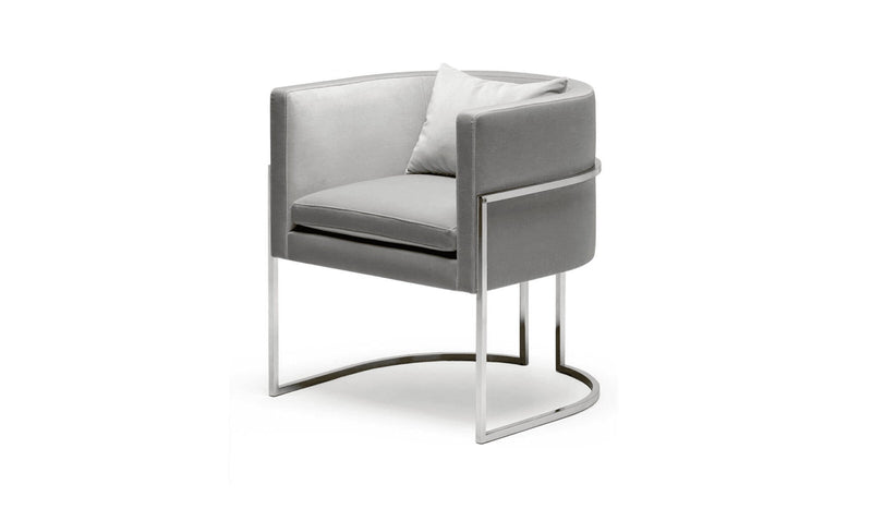 Julius comfortable dining chair, stainless steel frame