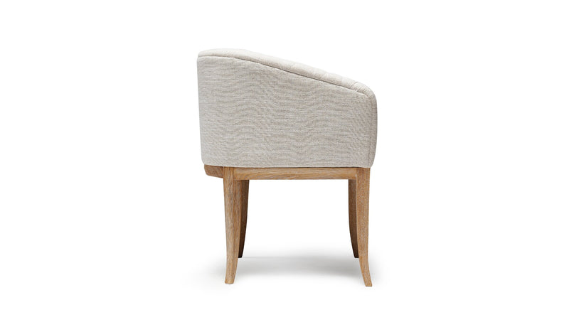 Isabella comfortable dining chair, oak and white fabric