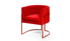 Chaise de repas confortable Julius, finition rouge