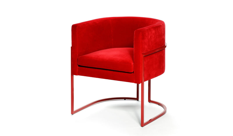 Julius comfortable dining chair, red finish