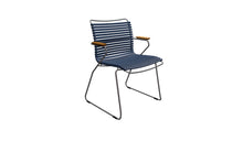 Chaise outdoor-Click - Chaise de jardin, bleu foncé et accoudoir en bambou--NOVINEA-HOUE