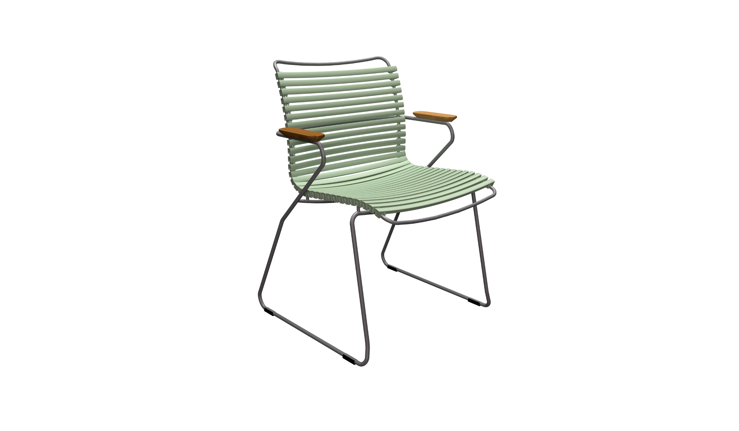 Chaise outdoor-Click - Chaise de jardin, vert et accoudoir en bambou--NOVINEA-HOUE