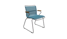 Chaise outdoor-Click - Chaise de jardin, bleu pétrole et accoudoir en bambou--NOVINEA-HOUE